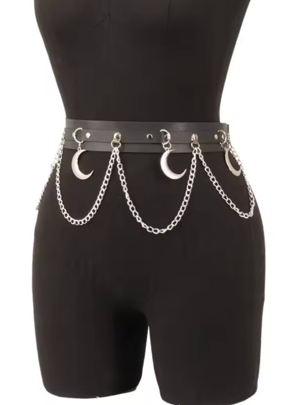 Women Punk Gothic PU Leather Waist Harness Garter Belt